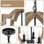 Silva Vintage LED Lustre Métal/Bois Salon/Chambre À Coucher - Neutralighting