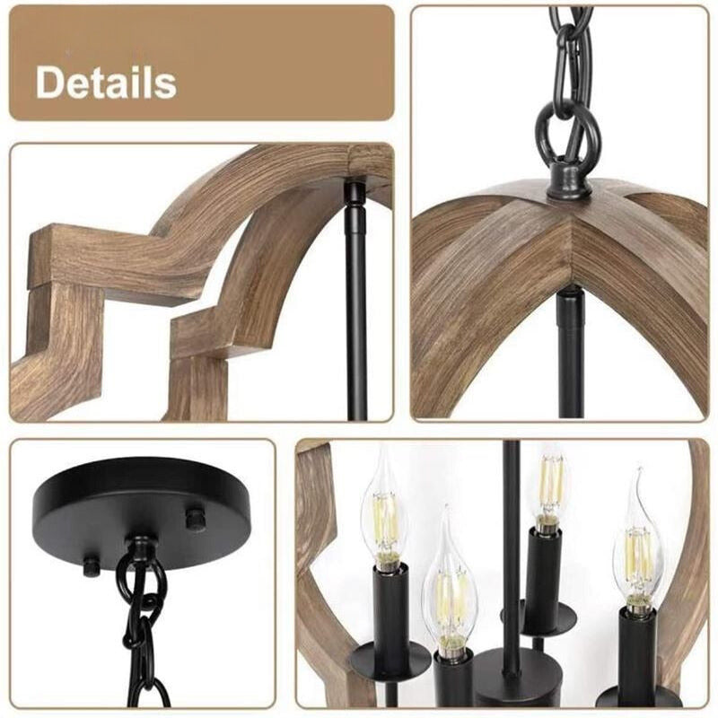 Silva Vintage LED Lustre Métal/Bois Salon/Chambre À Coucher - Neutralighting
