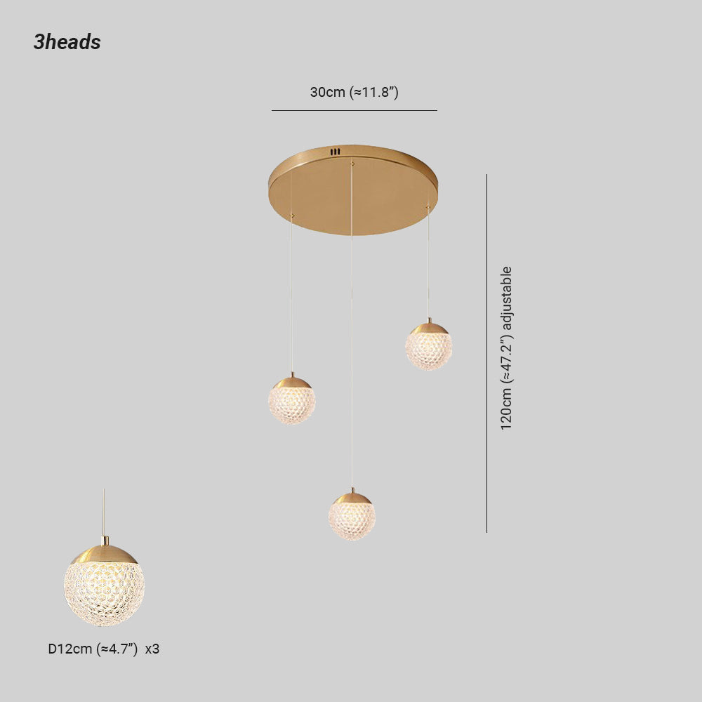 Arisha Luminaires Suspensions Multi/Bulle Moderne Métal/Acrylique Doré Chambre à Coucher - Neutralighting