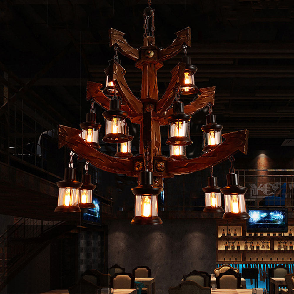Epoch Lustre Vintage, Metal/Bois, Marron, Salon - Neutralighting