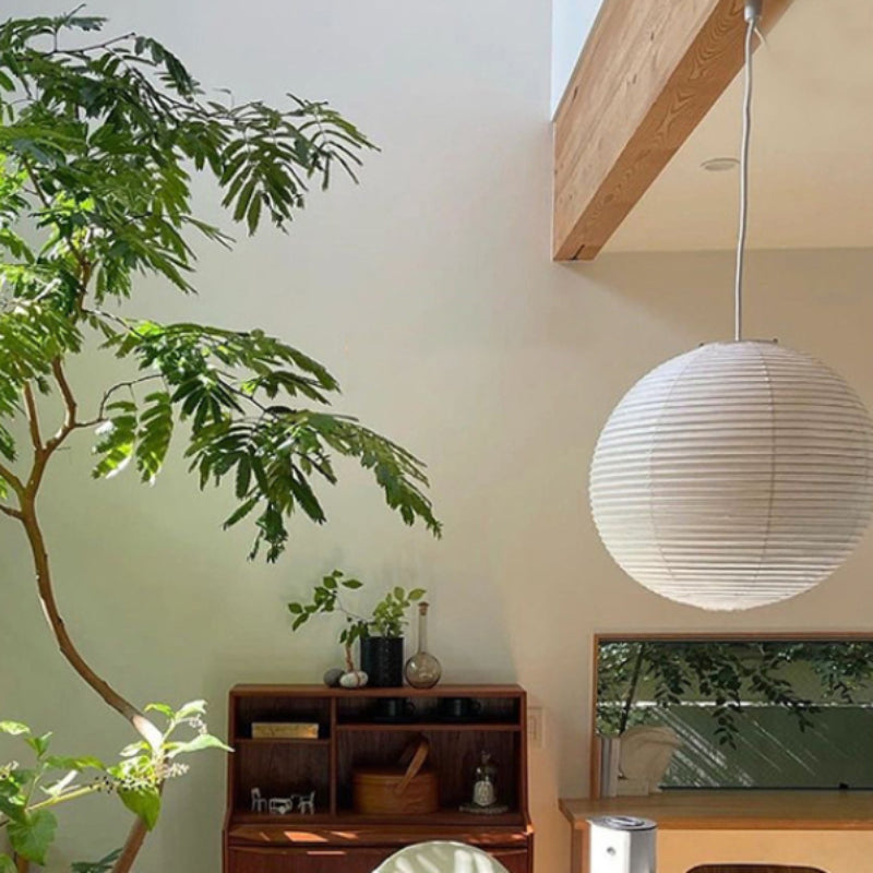 Ritta Japonais Sphérique Papier Métal Suspension Salon - Neutralighting