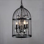 Arisha Industrielle LED Suspension Noir Métal Cristal Salon Salle à manger - Neutralighting