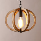 Silva Sphère Vintage LED Suspension Métal Bois Salon Salle à manger - Neutralighting