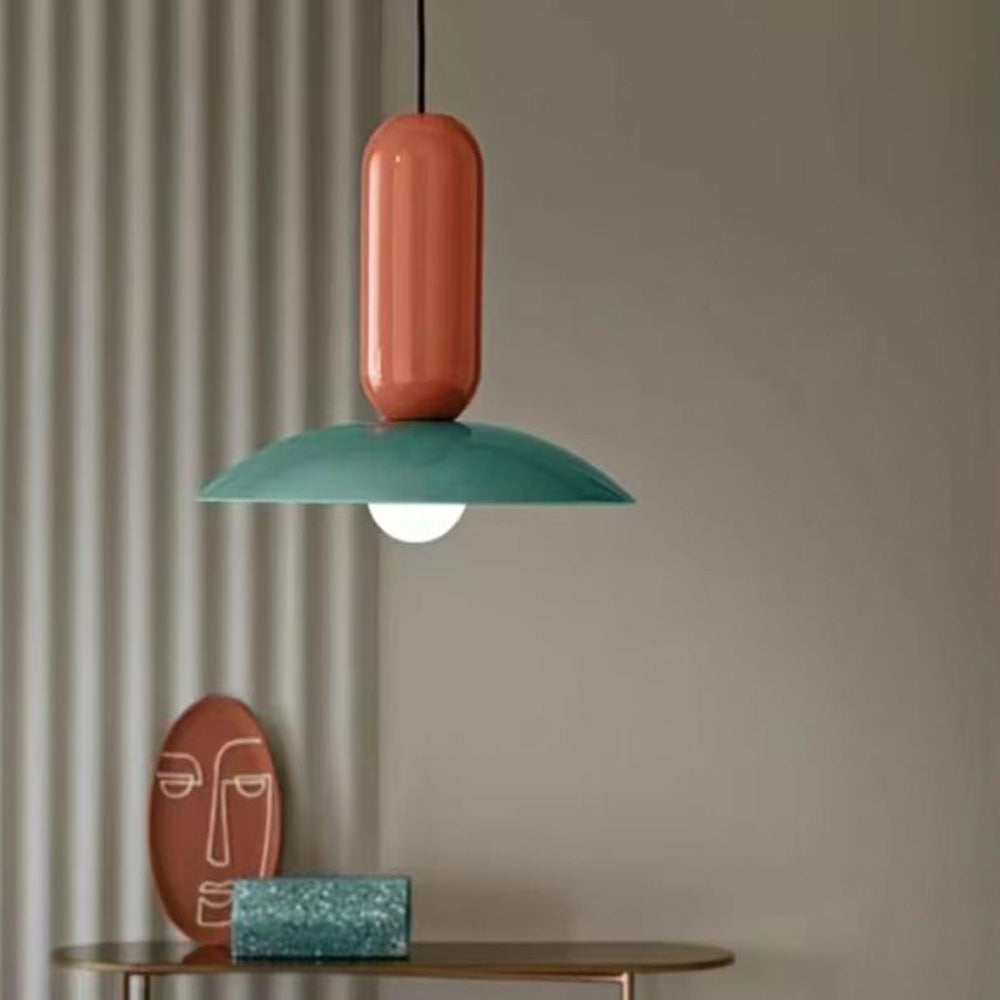 Ulmo Suspension Dôme Moderne. Metal. Vert/Blanc/Orange. Salon - Neutralighting