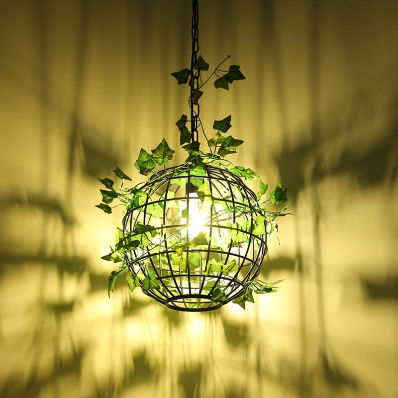 Umari Globe Art Deco LED Suspension Vert Métal Salle à Manger - Neutralighting