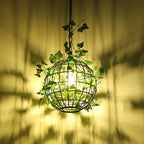 Umari Globe Art Deco LED Suspension Vert Métal Salle à Manger - Neutralighting