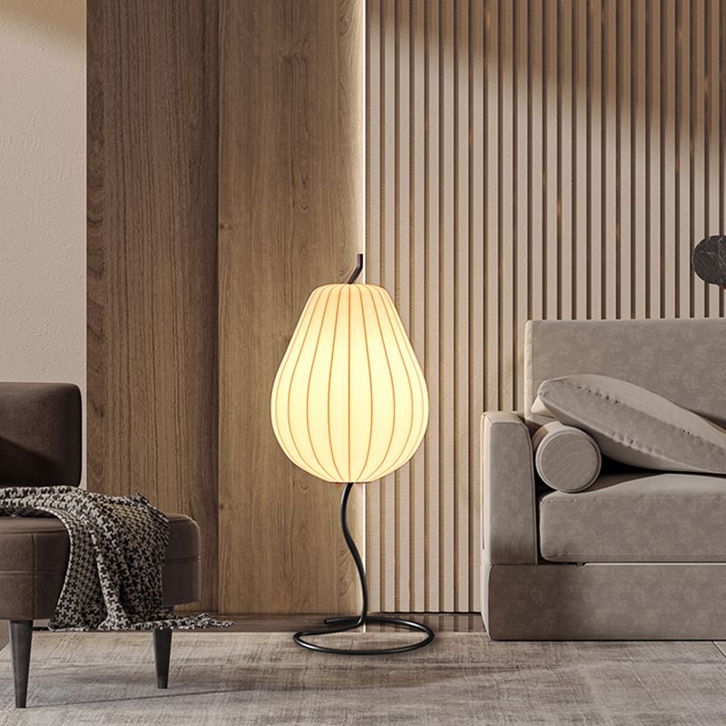 Ritta Lampadaire Poire Moderne, Métal/Tissu, Beige, Salon - Neutralighting