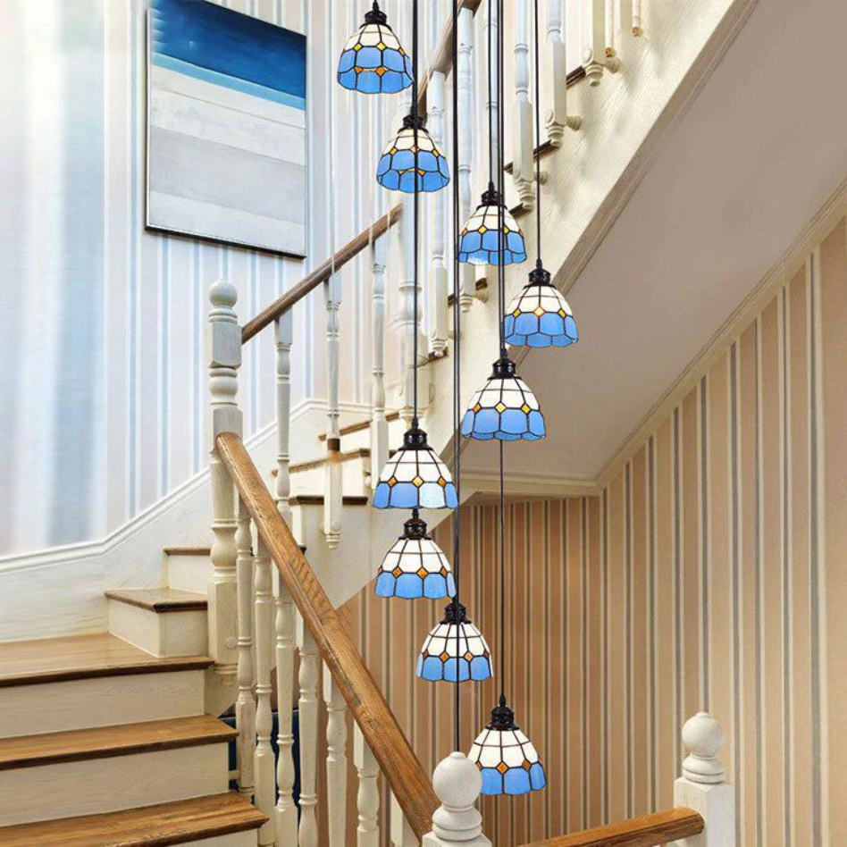 Tiffany Rétro LED Lustre Métal Verre Salle À Manger - Neutralighting