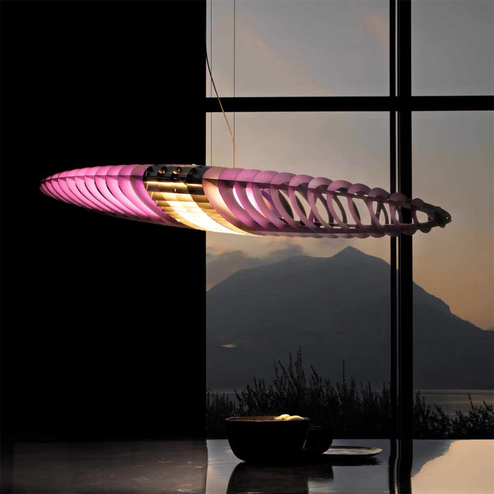 Arisha Suspension Feuille Contemporaine, Acier Inoxydable/Acrylique, Chambre - Neutralighting