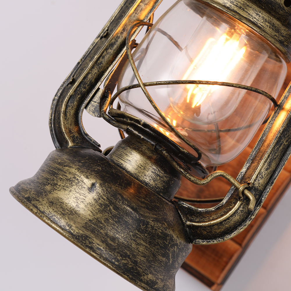 Epoch Applique Murale en Forme de Lantern, Métal et Bois, 12x40CM - Neutralighting