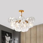 Valentina Moderne LED Plafonnier Doré/Chromé Verre Salle à manger - Neutralighting