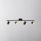 Arisha Plafonnier Cylindre Moderne, Métal/Verre, Noir/Doré, Salon - Neutralighting