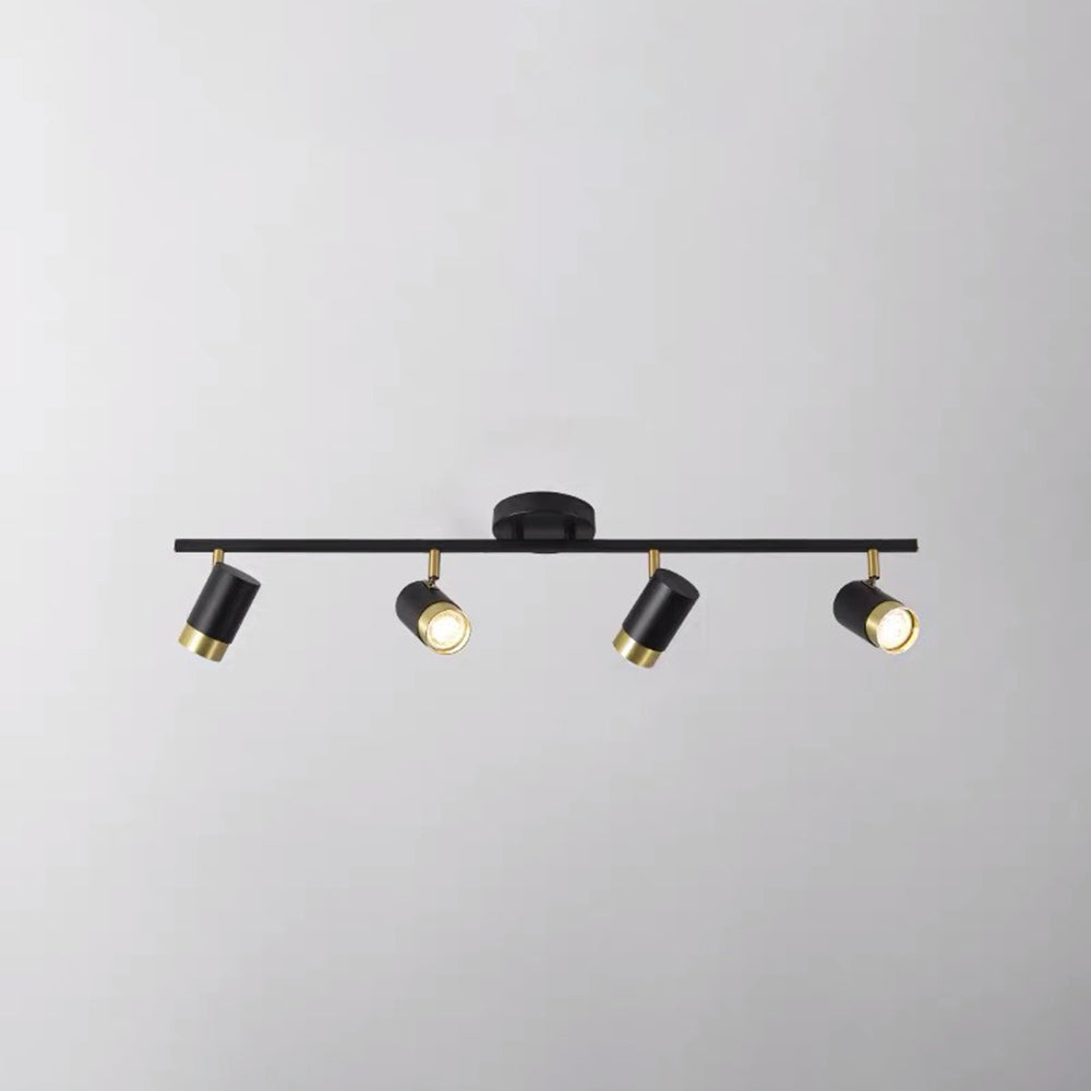 Arisha Plafonnier Cylindre Moderne, Métal/Verre, Noir/Doré, Salon - Neutralighting