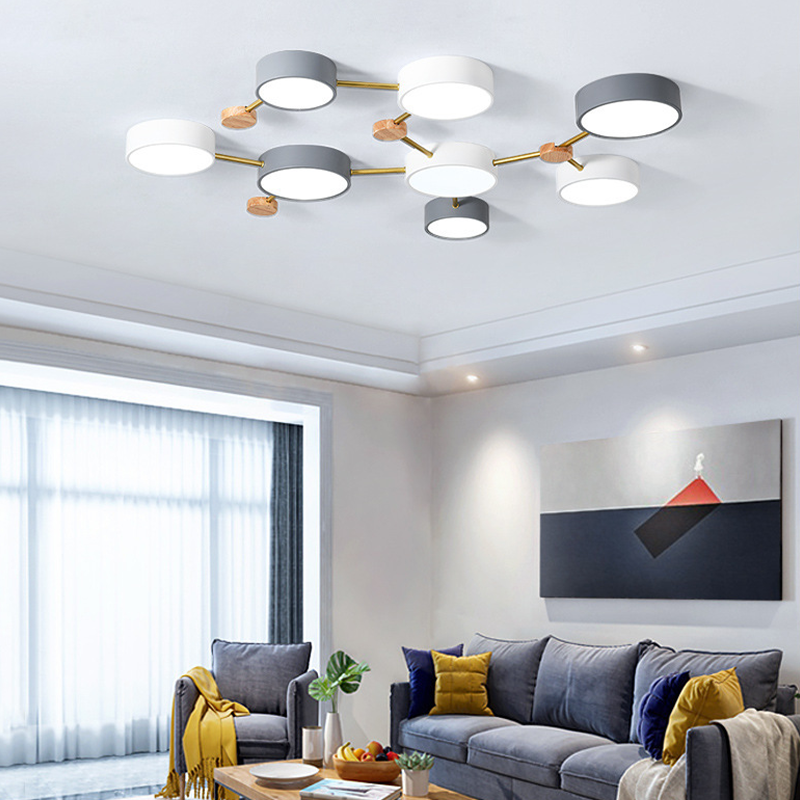 Arisha Moderne LED Plafonnier Acrylique Journal Salon Chambre à coucher Blanc Gris - Neutralighting