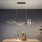 Arisha Style Géométrique Contemporain Linéaire Métal Suspension Blanc/Noir - Neutralighting