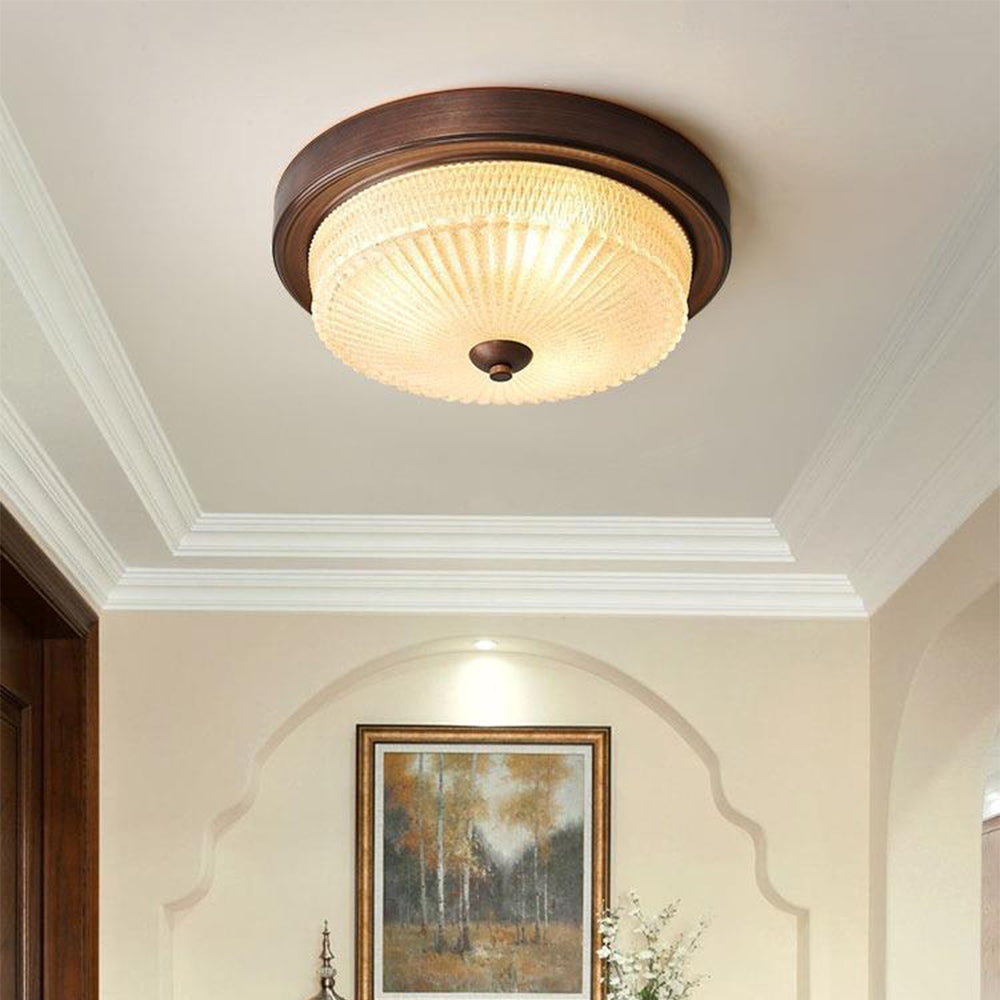 Silva Plafonnier Vintage Rond Verre Chambre à Coucher - Neutralighting