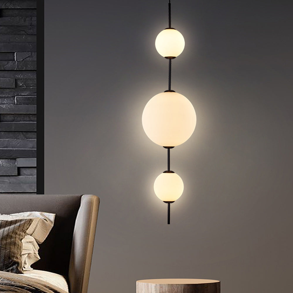 Valentina Luminaires Suspensions Bulle Moderne Simple Métal/Verre Noir Salon/Chambre à Coucher - Neutralighting