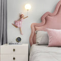 Aria Applique Murale Moderne en Forme de Ballon et de Fille, PV, Rose, Chambre à coucher - Neutralighting