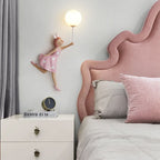 Aria Applique Murale Moderne en Forme de Ballon et de Fille, PV, Rose, Chambre à coucher - Neutralighting