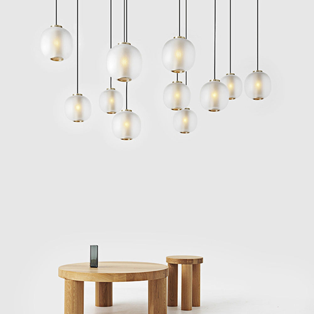 Valentina Design Luminaires Suspensions Globe Moderne Métal/Verre Gris Fumé/Blanc Sablonneux Salon - Neutralighting