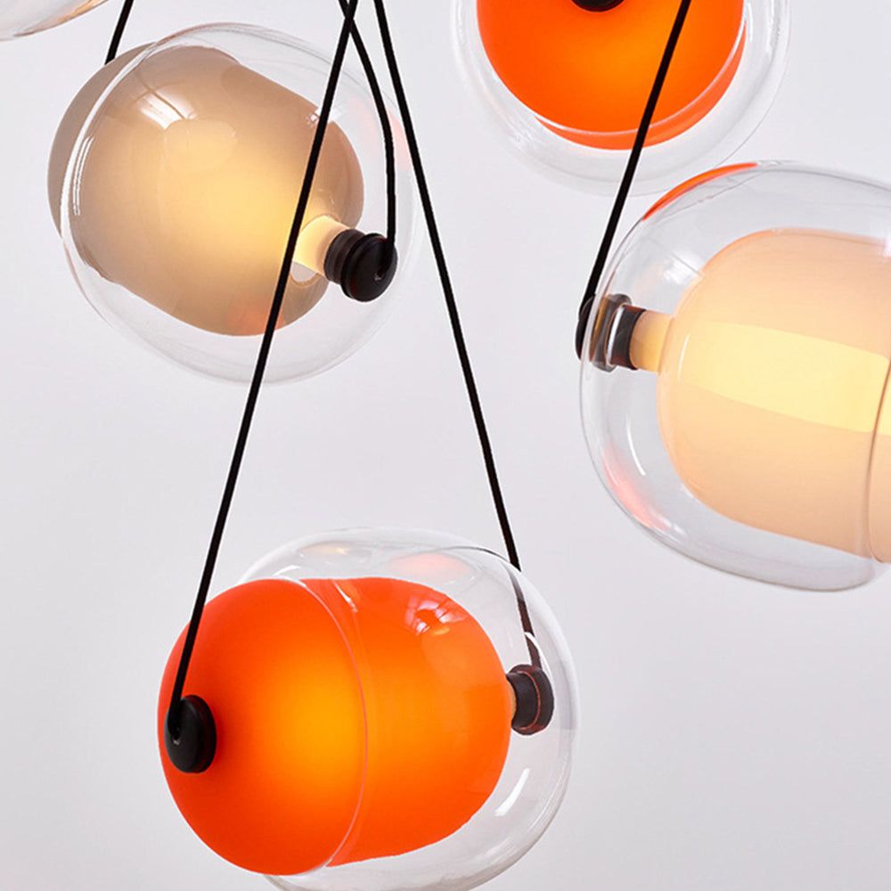 Valentina Design Luminaires Suspensions Bulle Moderne LED Verre Bleu/Jaune/Rose/Blanc Salon/Chambre à Coucher - Neutralighting