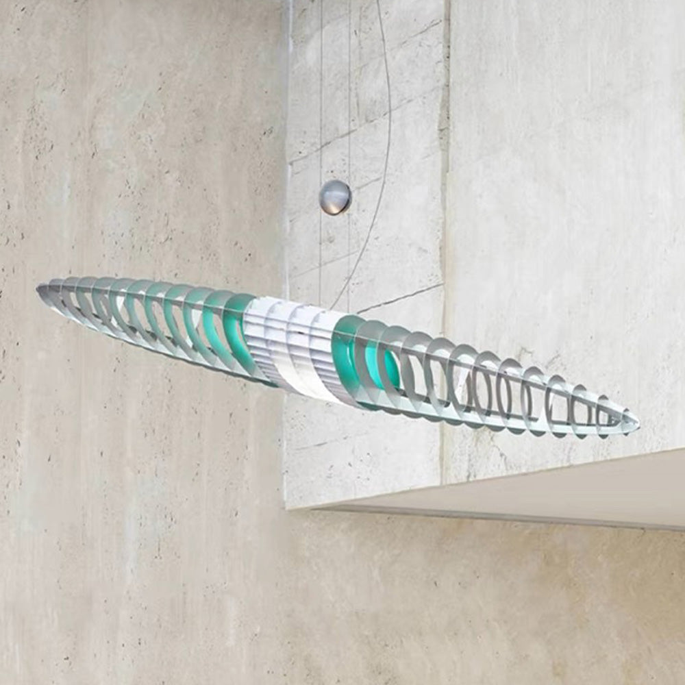Arisha Suspension Feuille Contemporaine, Acier Inoxydable/Acrylique, Chambre - Neutralighting