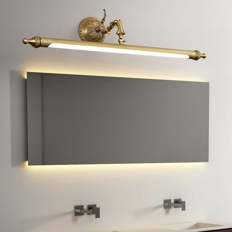 Ray Moderne LED Applique Murale à Miroir Vintage Métal/Acrylique Or Salle de Bain - Neutralighting