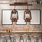 Silva Luminaires Suspensions Lanterne Vintage Métal/Verre Laiton/Cuivre Salon/Salle à manger - Neutralighting