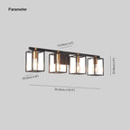 Silva Applique Murale à Miroir Carré Design LED Vintage Métal Noir Salle de Bain - Neutralighting