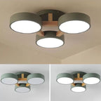 Aria Ronde LED Plafonnier Blanc/Vert/Gris Fumé Métal/Acrylique Salon - Neutralighting