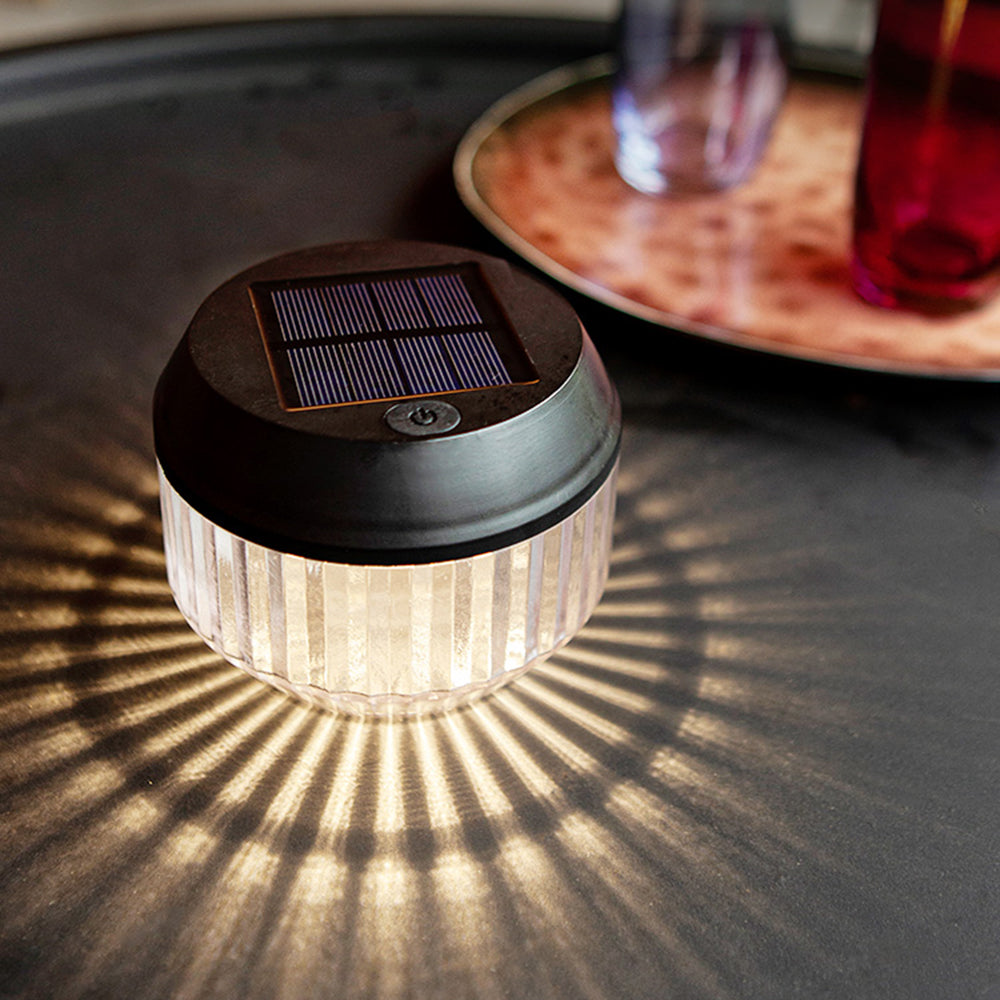 Ray Lampe de Table Ronde Moderne, Acrylique, Noir, Jardin - Neutralighting
