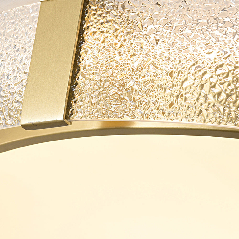 Arisha Plafonnier Rond Moderne, Cuivre/Verre, Doré, Salon - Neutralighting