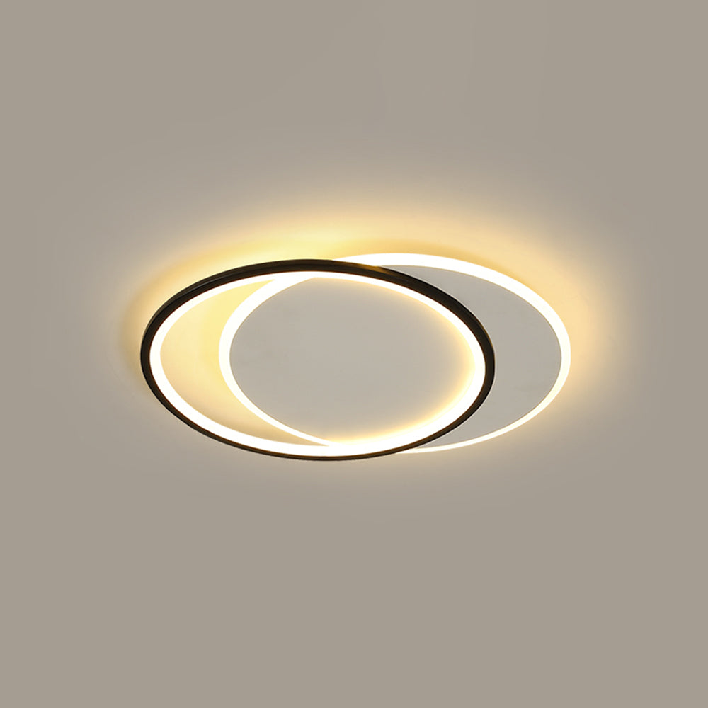 Arisha Plafonnier Carré/Rond Moderne, Métal/Acrylique, Blanc/Noir, Salon - Neutralighting