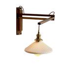 Illaee Nordic Art Swing Arm Walnut Ceramic Wall Light - Neutralighting