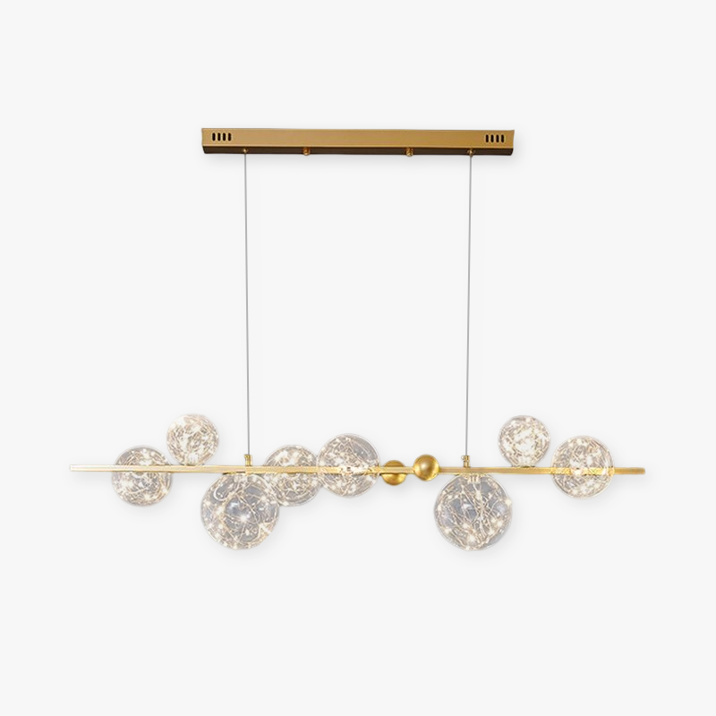 Valentina Suspension Boule Moderne, Métal/Verre, Doré/Noir, Salon - Neutralighting
