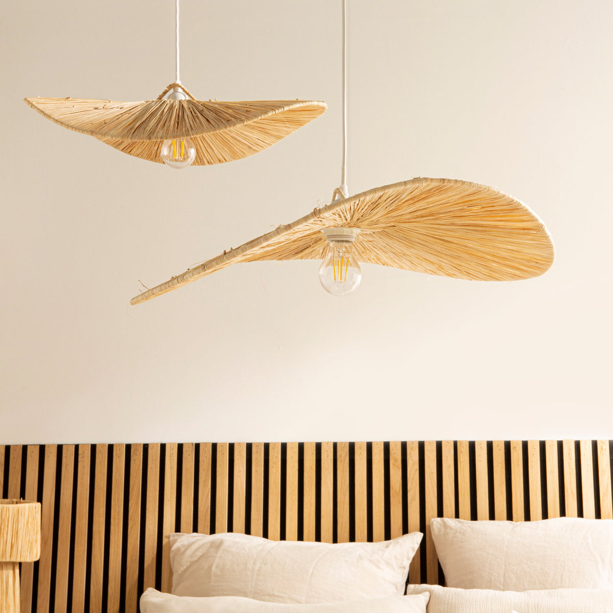 Suspension en raphia - Plate