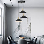 Arisha Suspension Moderne LED Acrylique/Métal, Noir/Blanc/Or, Salon - Neutralighting
