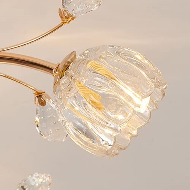 Valentina Fleur Nordique LED Plafonnier Verre Salon - Neutralighting