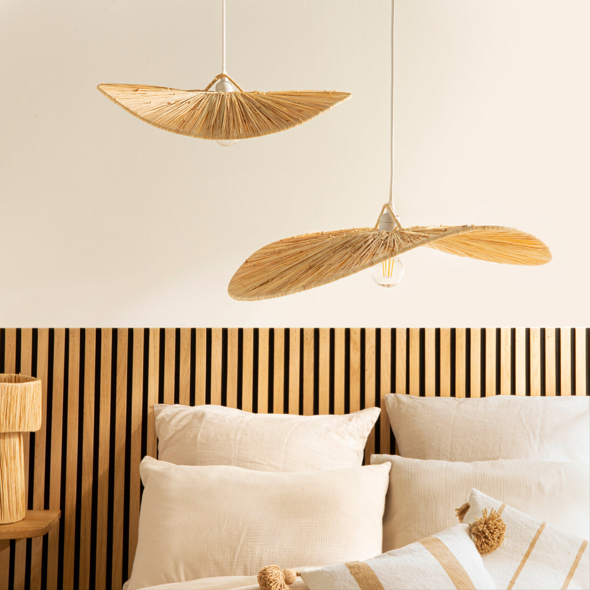 Suspension en raphia - Plate