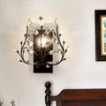 Ray Applique Murale Branche Vintage, Métal/Cristal, Noir/Doré, Salon - Neutralighting