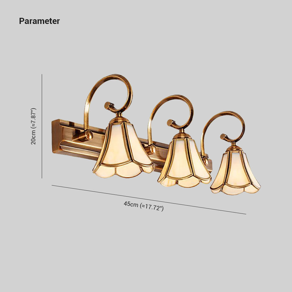 Ray Applique Murale Fleur Vintage LED Métal/Verre Or Salon/Salle de Bain - Neutralighting