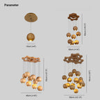 Muto Ball Cluster LED Suspension Bois Salon Chambre à coucher - Neutralighting