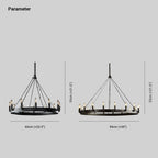 Silva Ronde Industrielle LED Suspension Noir Métal Chambre à coucher - Neutralighting