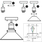 Epoch Suspension Cône Industriel, Métal/Verre, Noir/Bronze, Salon - Neutralighting