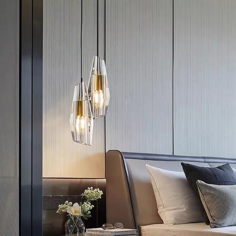 Kristy Luminaires épuré Suspension Moderne LED Métal/Cristal Salon/Salle à manger - Neutralighting