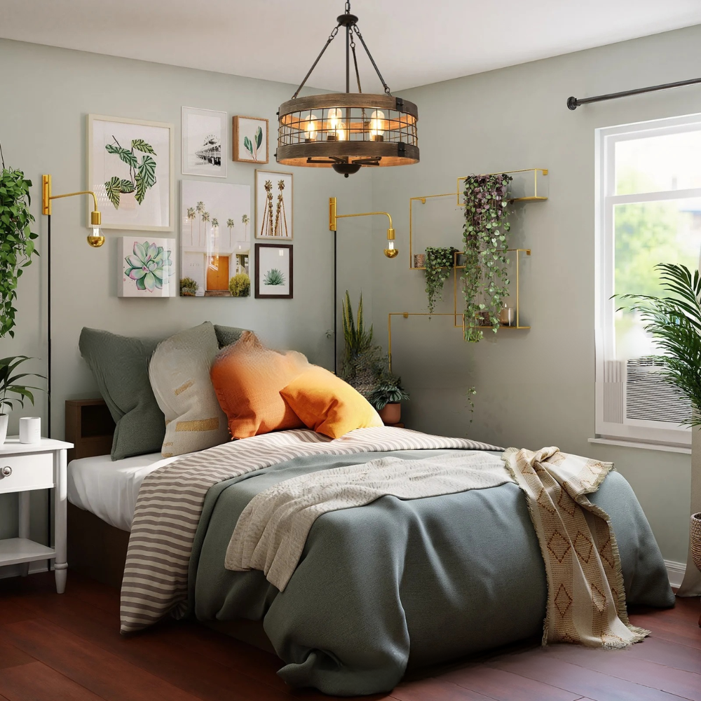 Silva Industriel LED Suspension Bois Métal Salon - Neutralighting