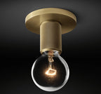 Solara Lumière de Plafond Conique en Verre et Laiton Industrielle - Neutralighting