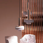 Aelith Suspension Cylindre Moderne Métal/Pierre Salle à Manger - Neutralighting