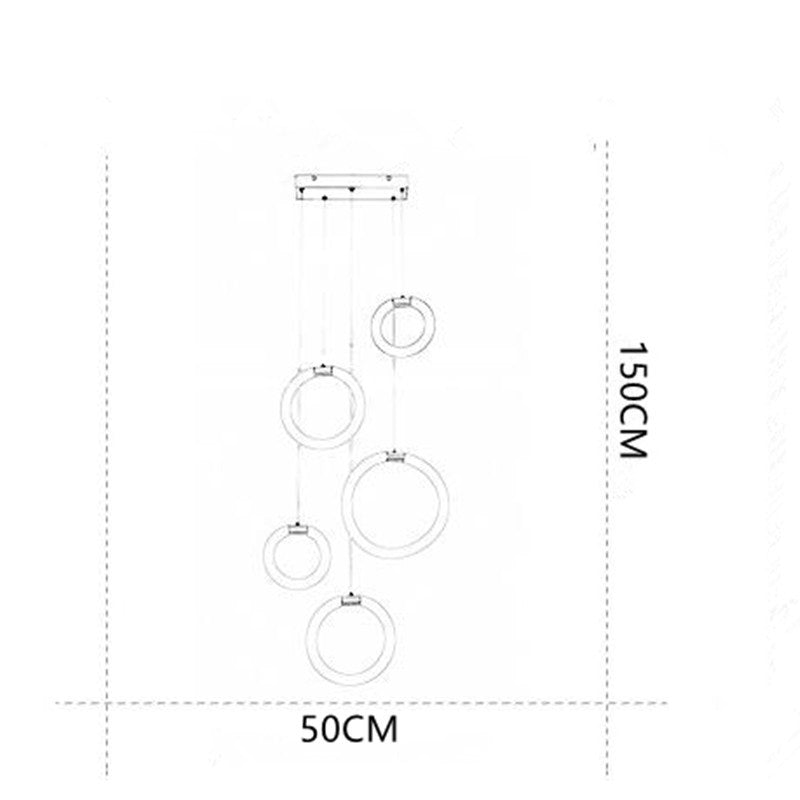 Valentina Luminaires Suspension LED Anneau Simple, Métal, Or, Salon - Neutralighting
