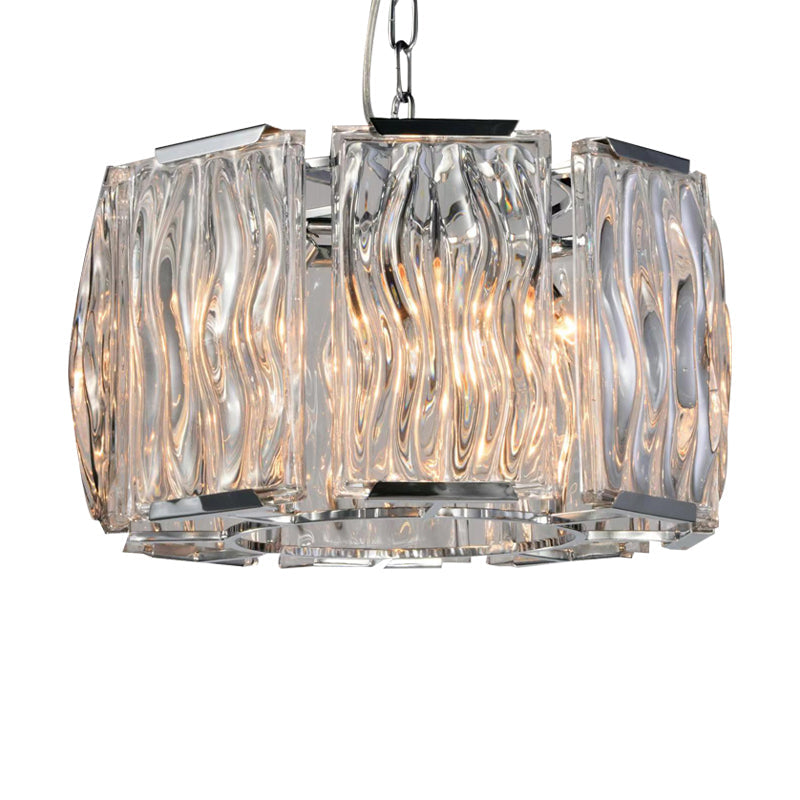 Kristy Lustre Rectangulaire Cristal, Métal/Cristal, Dégagé/Champagne, Salon - Neutralighting